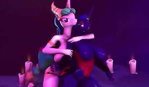 MLP Futanari Girls Futa Evil Celestia And Futa Evil Luna in a Molten And Erotic Subfuscous Apart from Blackjr