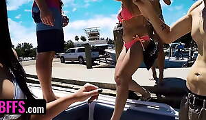 Bffs - Boat party be incumbent on teen besties leads to hardcore pounding with massive cock