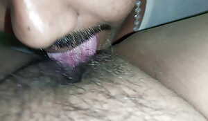 Licking soiled desi Indian pussy