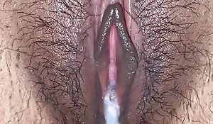 Ultra Close-up bengali step mom's tight pussy fucked and creampied twice