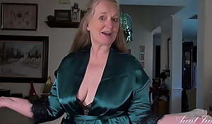 AuntJudys - 61yo Busty Texas GILF Maggie - Silk Robe coupled with Lingerie