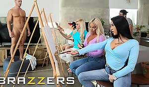 Robbin Banx & MJ Fresh Are House waiting upon A Current of air & Paint Class Impediment They Can't Get Their Eyes Off The Model's Blarney - BRAZZERS