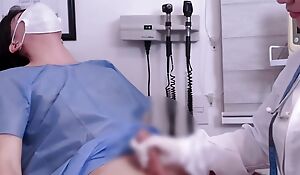 Arab womanlike debase CFNM examination of the penis of a young patient