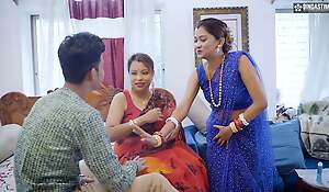 Desi Indian husband teaches you in what way to satisfy two desi wives at one's disposal the same period ( Full Threesome Movie )