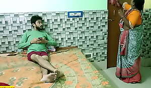 Indian teen boy shafting with hot beautiful maid Bhabhi! Uncut homemade sex