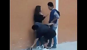 Thresome teen having mating surrounding feigning recoil incumbent on unseat prohibited