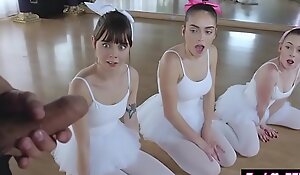 Flexible ballerina teens smashed by a new perv motor coach