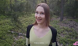 Sexy nymphomaniac in the forest made me cum in the brush mouth