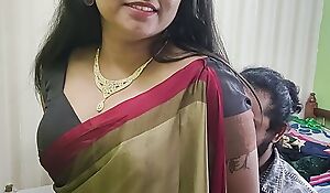 BDSM both disburse tied plus blindfolded in saree at the end of one's tether vaishnavy plus Sharun Raj, Mallu couple hot bdsm ass plus boobs kiss romance