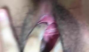 Asian gal gets her fingers wet inside her fwat HAIRY cunt