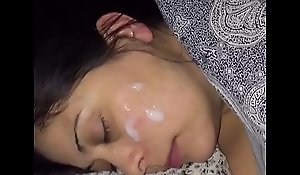 Sleeping wife gets facial-REAL