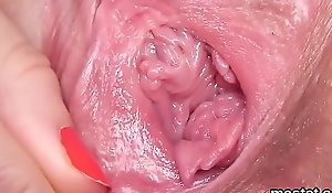 Scalding czech teen stretches her spread vagina to chum anent with infuriate peculiar