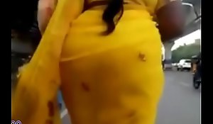 Rekha aunty'_s big aggravation Fescennine in yellow saree