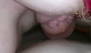 Rubbing Her Squirting Pussy in hammer away first place his Horny Cock