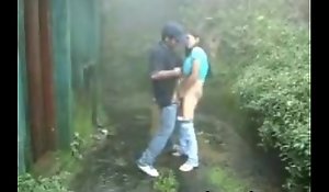 Couple thither a hike and fuck outdoors