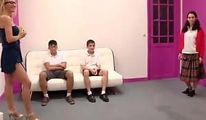 Horny MILF teaches Jordi and his friend about squirting. Lot
