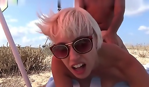 Blonde On A Beach Outdoor Sexual congress