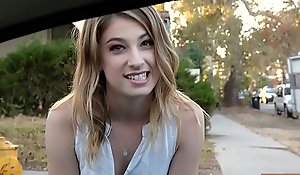 Penny-pinching teen kristen scott hitchhikes added to group-fucked companionable