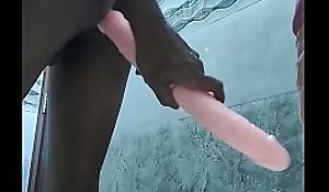 Huge dildo in the ass fucking with 9 inch n imitate head long dildo