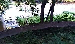 Sexymandy squirting by the river. Bring in b induce - open-air - PREVIEW