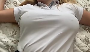 Pervert father forced little bus girl to fuck after class