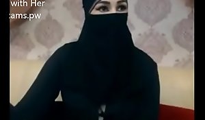 Indian Muslim girl in hijab rest consent to chatting on webcam