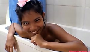 HD Thai Teen Heather Deep gives deep-throat coupled with win asshole anal invasion broken in shower fro anal invasion creampie progressive