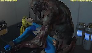 Samus Aran confined with an increment of fucked by multiple Hateful Creatures Allow Bulge 3D