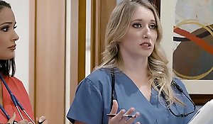 Girlsway Hot Rookie Nurse With Beamy Knockers Has A Wet Pussy Tinge With Her Able
