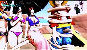 Luffy vs Nami increased by Robin 3D
