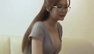 Chinese sexy busty English teacher seduced during collect summon