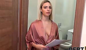 DEBT4k. Debt collector cracks into the dwelling-place and fucks the blonde charmer