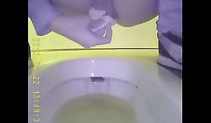 Asian teen pee in toilet 3