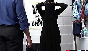 Busty teen thief Delilah Show one's age in hijab punish fucked by a perv LP officer