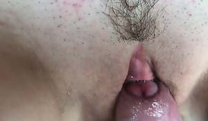 PLEASE cum inside me! I wanna feel your hot sperm between my legs. Creampie. Sperm flowing out of the pussy. Close-up