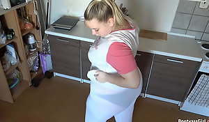 Fucking with big ass chubby girl in the kitchen