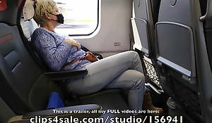 Crossed legs orgasm on a train