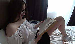 Sexy Stepsister reading a book and playing with my dick - Anny Walker