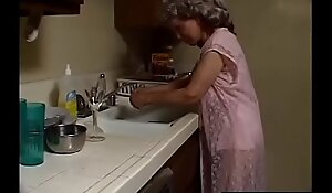 Indecent granny with grey-hair sucks off get under one's black plumber